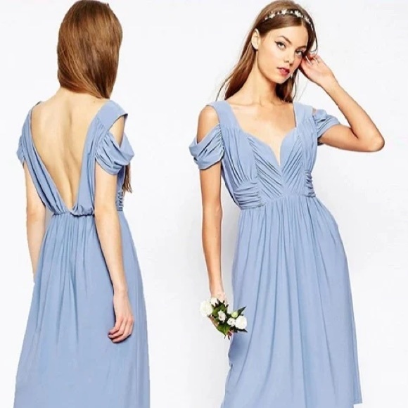 ASOS Dusty blue - Greek style dress NWT - Picture 3 of 8
